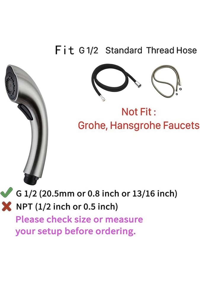 Kitchen Sink Pull-Down Faucet Sprayer Pull Out Mixer Spray Head Replacement Brus