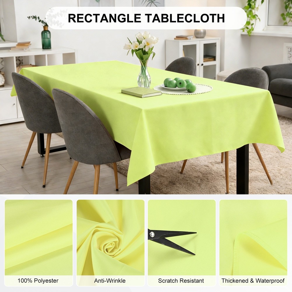 160x250cm Rectangle Tablecloth, Thickened Polyester Table Cloth Grass Green