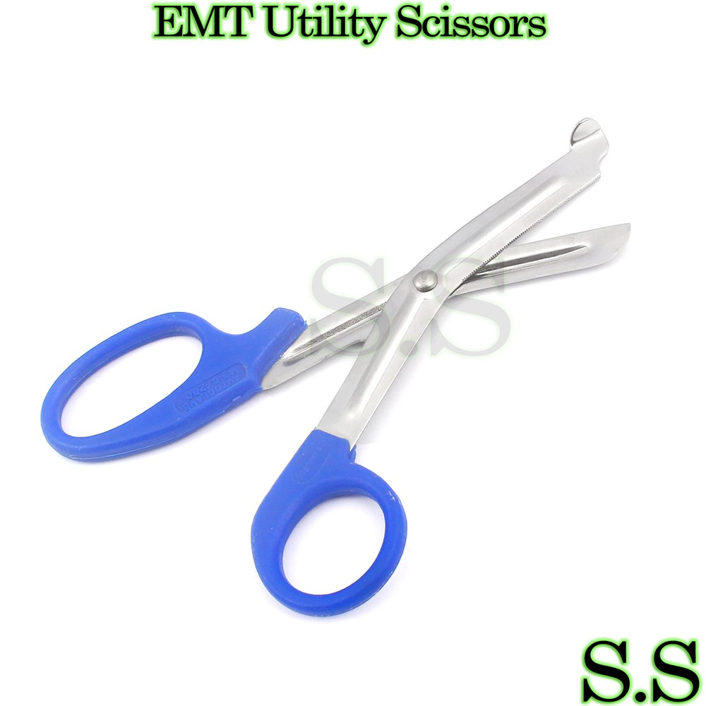 Blue Utility Scissors 7.25" Multi-Purpose DIY EMS EMT Universal Shears