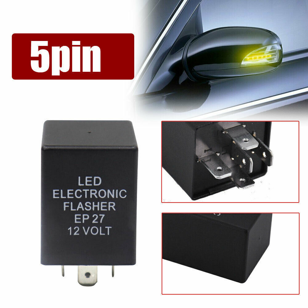5-Pin EP27 FL27 Electronic LED Flasher Relay Fix As Turn Signal Hyper Flash Fix
