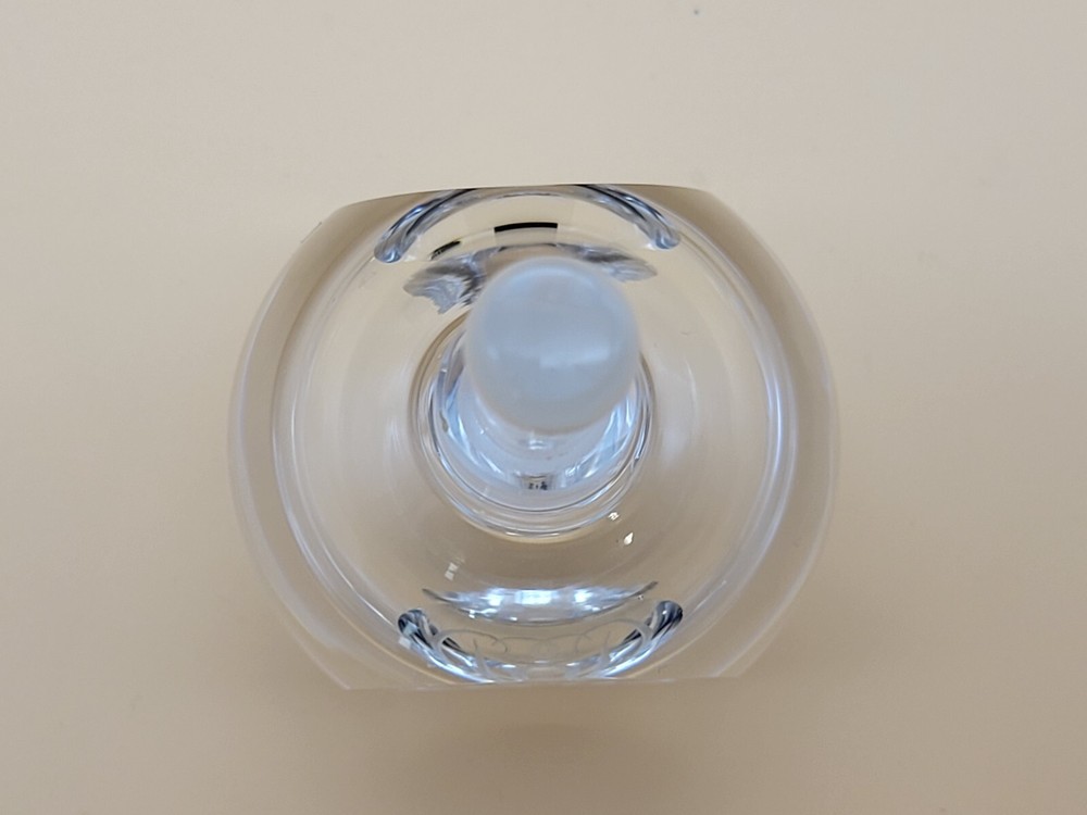 Orrefors Crystal Perfume Bottle Dabber Etched Design Signed