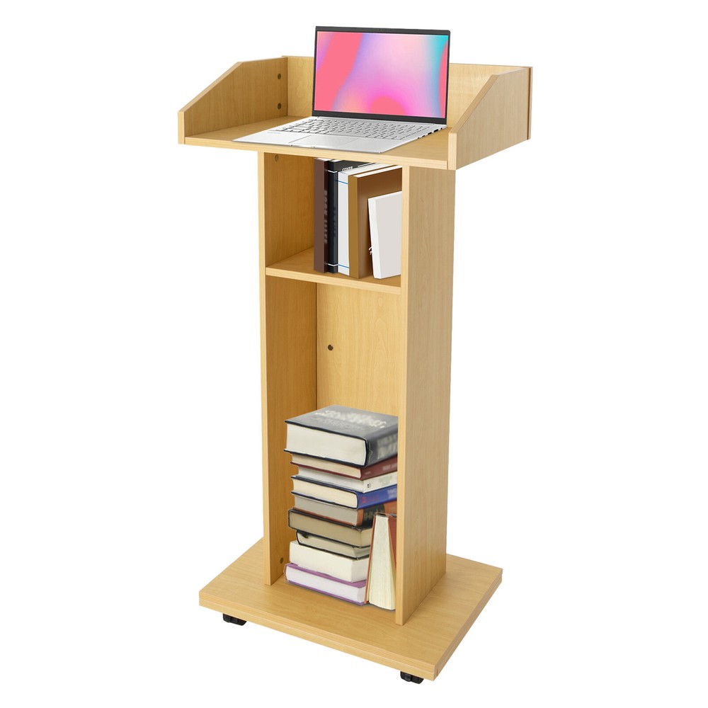 Portable Mobile Presentation Stand with Storage, Ideal for Classroom & Office