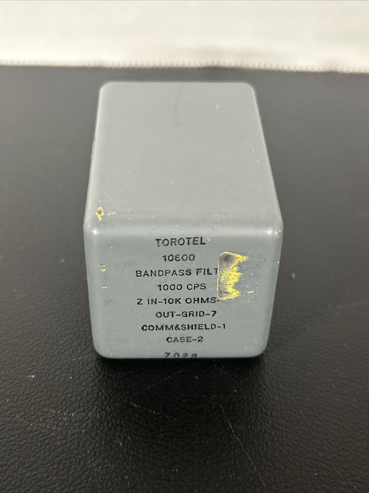 Torotel 10800 Bandpass Filter 1000 CPS. Z In-10k Ohms (untested)