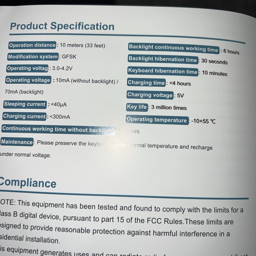 Chesona Wireless Keyboard