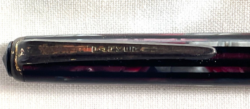 Vintage Parker Duofold Pencil, Deep Ruby Red Highlights