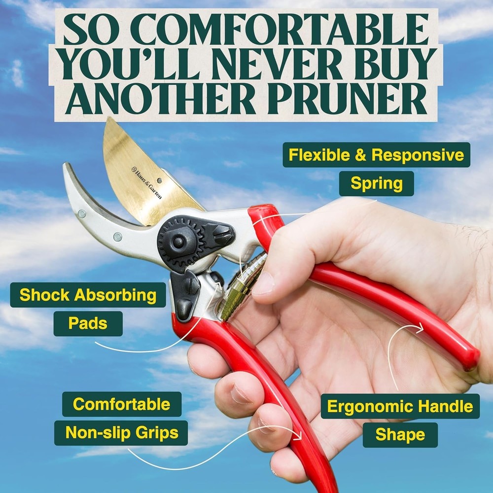 ClassicPRO 8.5" Professional Titanium Bypass Pruning Shears - Use As Pruners...