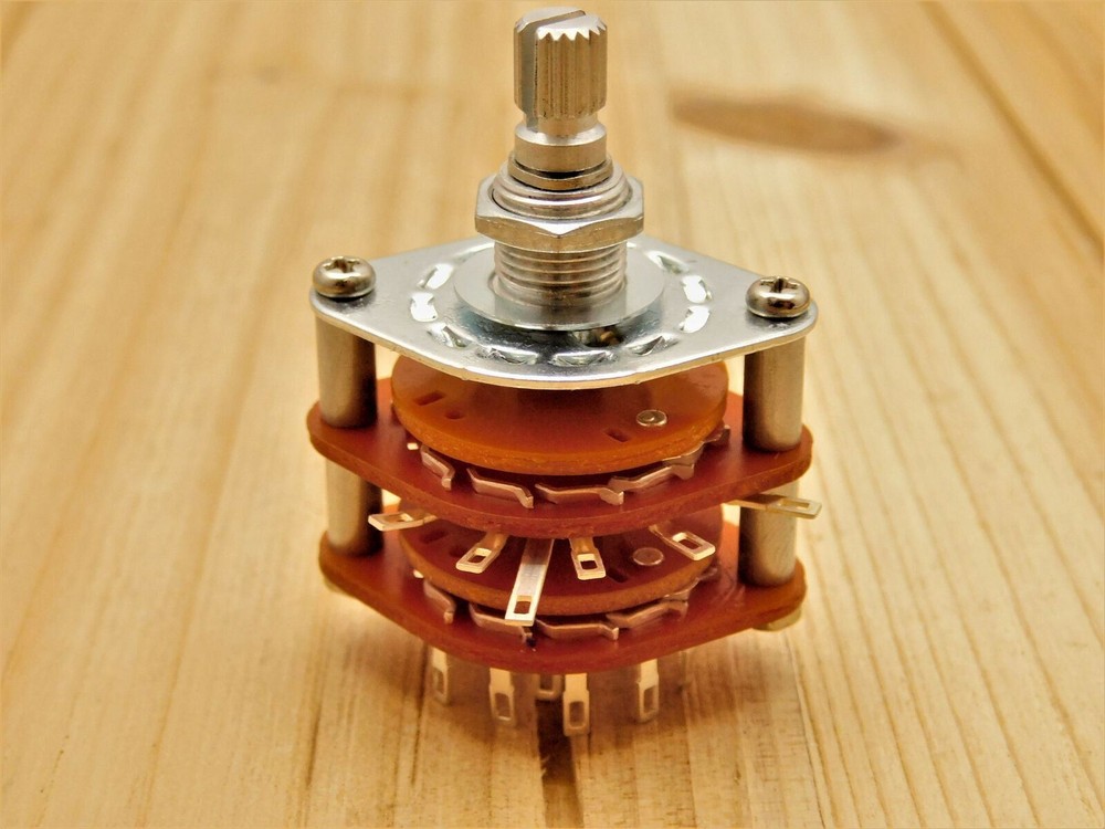 5 way - 4 pole Knurled Rotary Switch Double Decker