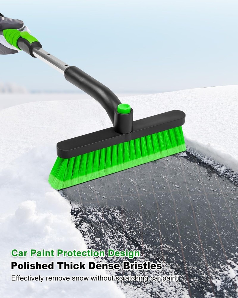 33 Inch Ice Scraper with Snow Brush for Car Windshield, Extendable Snow Scrap...