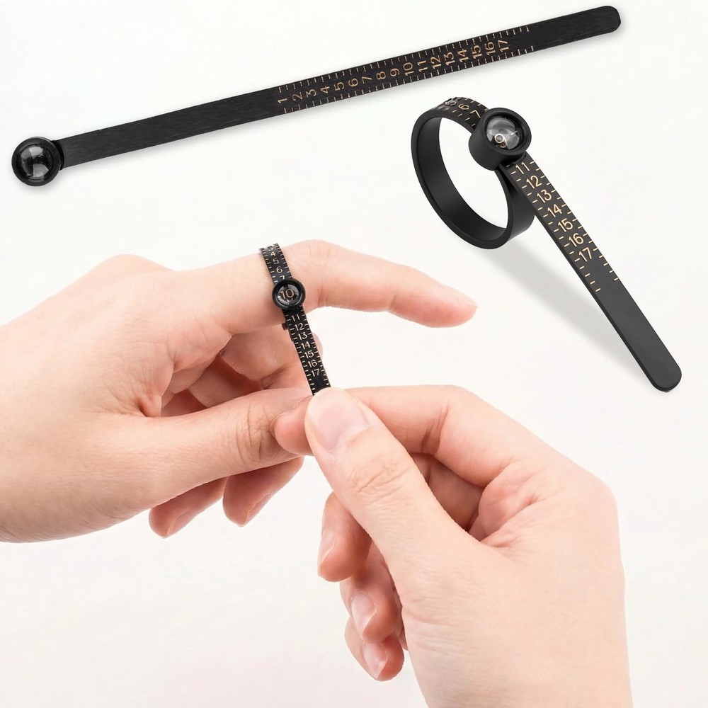 UUBAAR Ring Sizer and Measuring Tool, 5-in-1 Pro Sizing Kit: silver