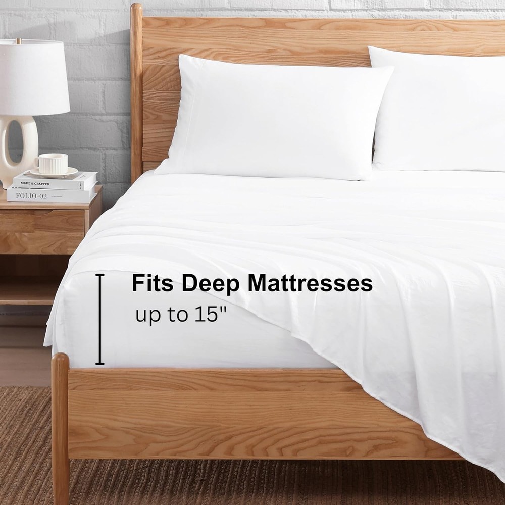 Casaplatino King Size Bedding Set, Pre-washed Brushed Microfiber King Sheet,