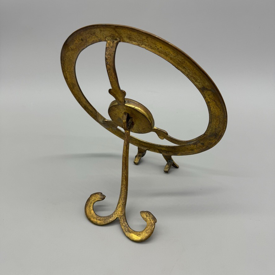 Fireside Cast Brass Trivet Holder Stand Kettle Pan Fireplace Fire Cook Kitchen