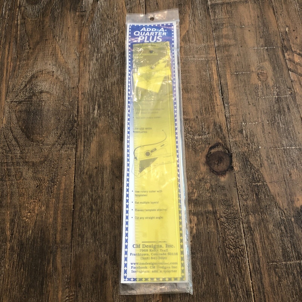 CM Designs Add-A-Quarter Plus 12" Yellow Ruler