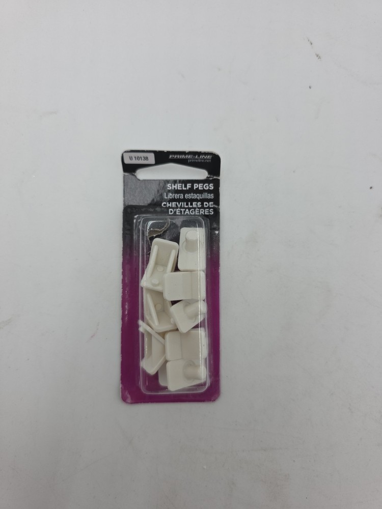 Prime-Line U 10138 Shelf Support Peg 1/4 In. Diameter White Plastic 8 Pack