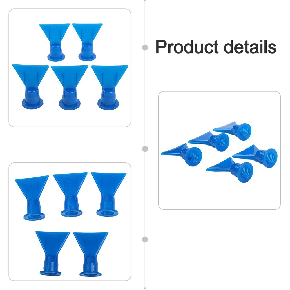 5x Accessories Wave Shape Silicon Cone Caulking Spare Part Flat Nozzle