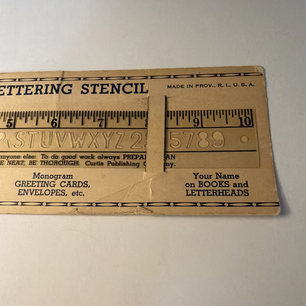 Vintage Grant “The Master Lettering Stencil” 10” Ruler