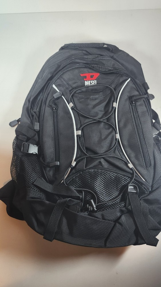 Diesel Backpack Daypack ~ Black Canvas Material ~ Three Main Compartments NWOT