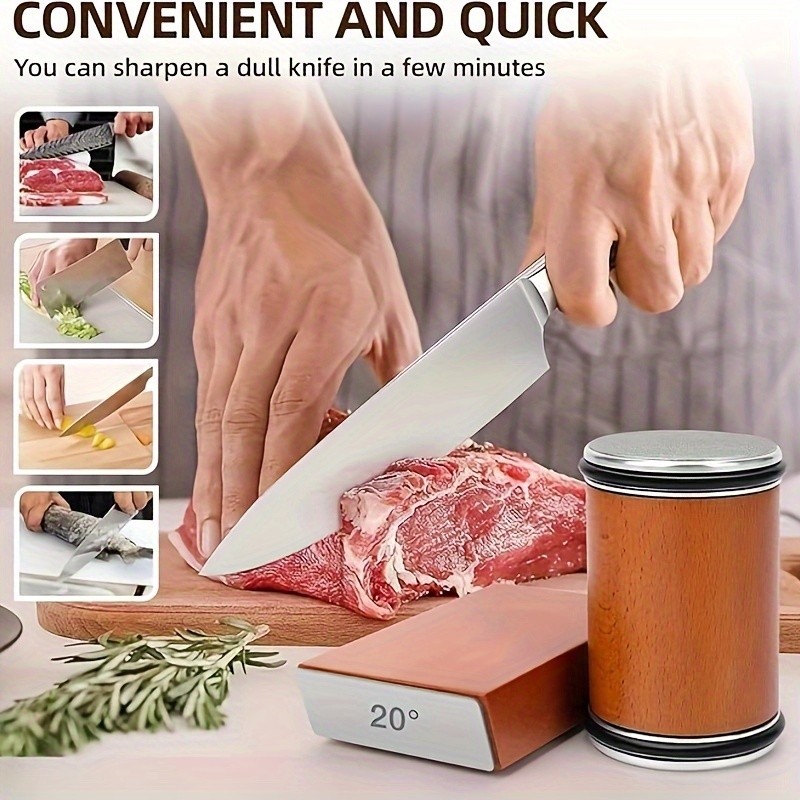 Diamond Rolling Knife Sharpener Set 15° and 20° Magnetic Base Sharpening System