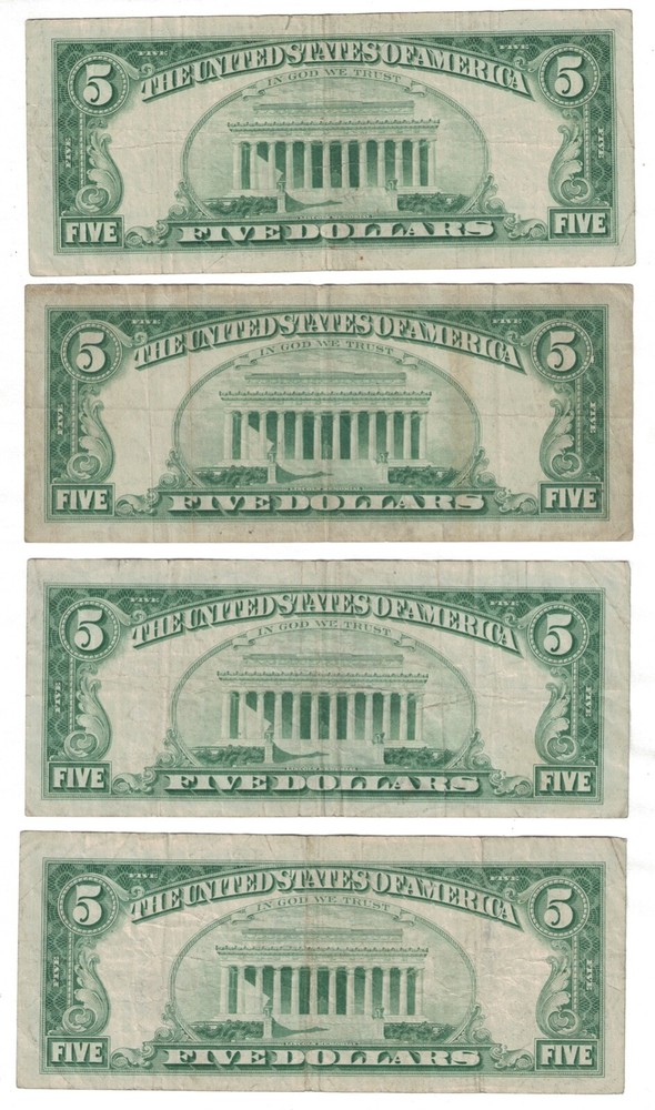 1963 $5 FIVE DOLLARS RED SEAL FR-1536