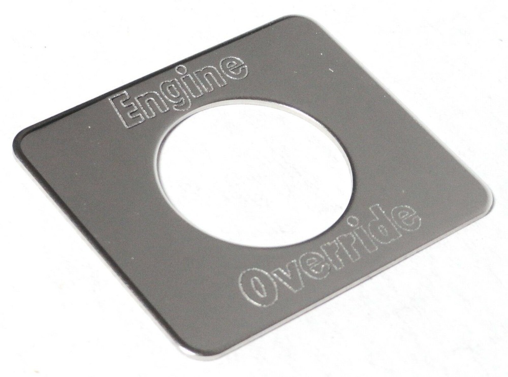 Switch Plate for Freightliner Engine Override Stainless Block Lettering GG#68765
