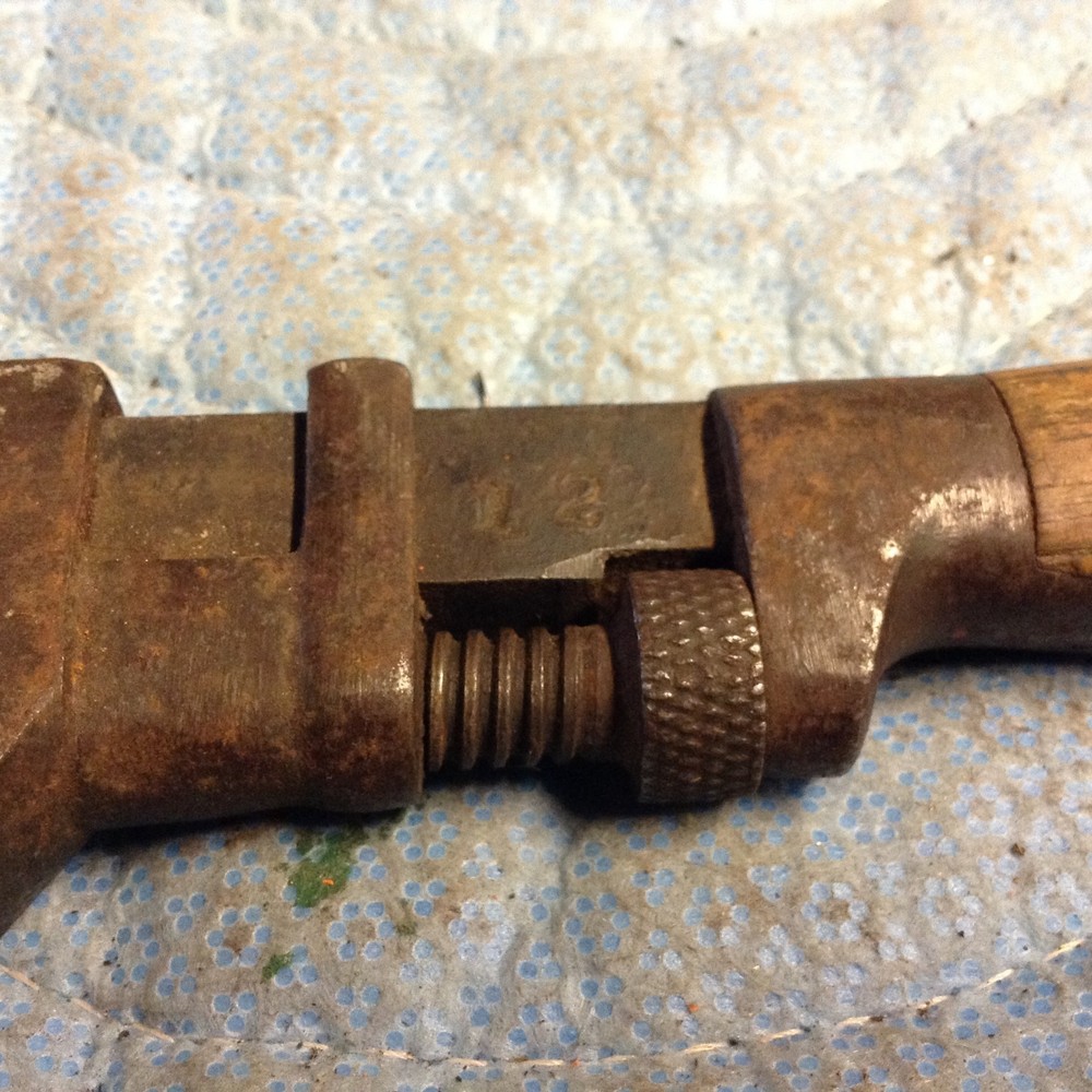 Antique Wood Handle Pipe Wrench