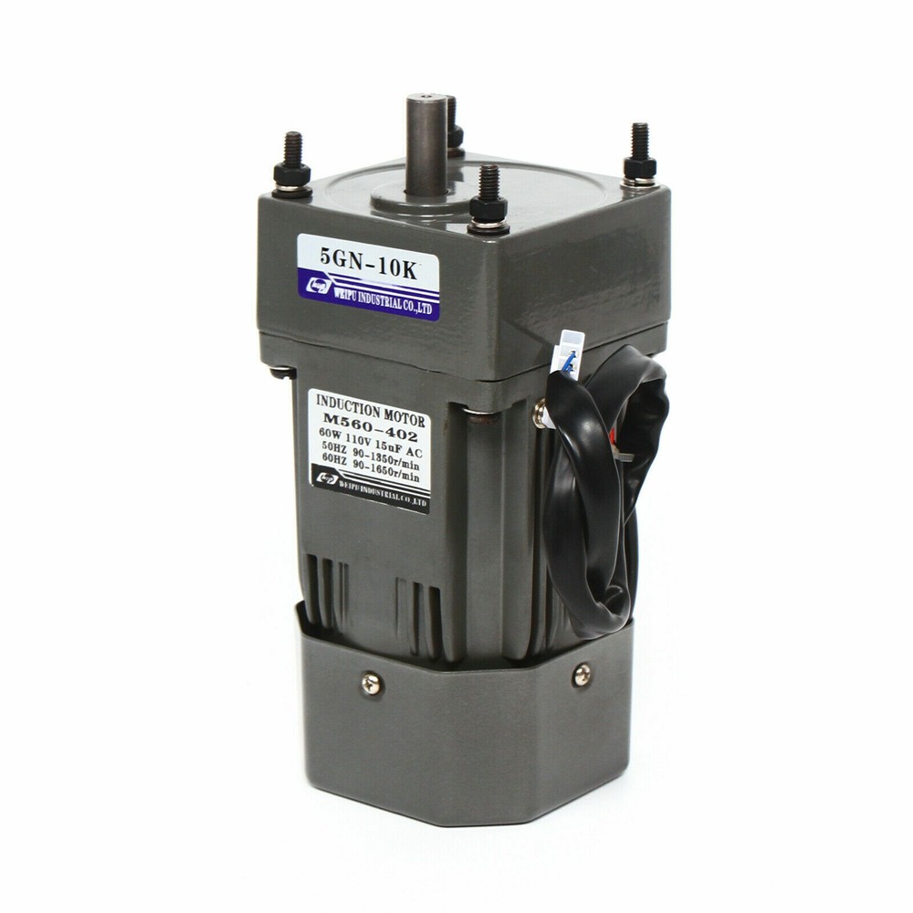 110V 60W AC Gear Motor Electric Variable Speed Controller Single-phase 1:10（10k）