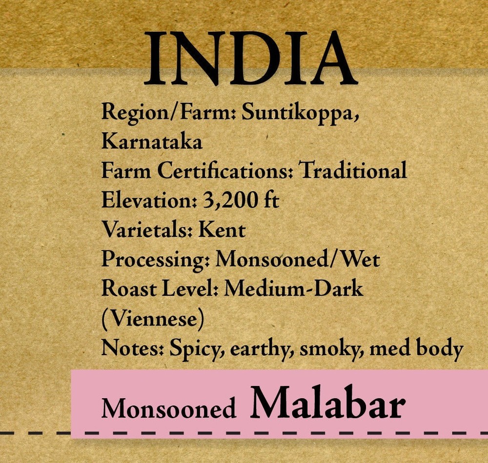 India Monsooned Malabar AA - Unroasted