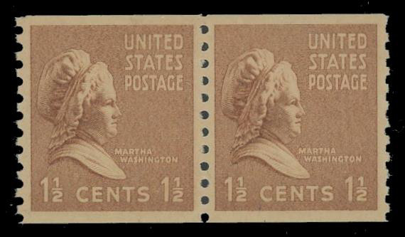 #840 MNH Coil Pair, PSE Graded 90, Cert # 01398171