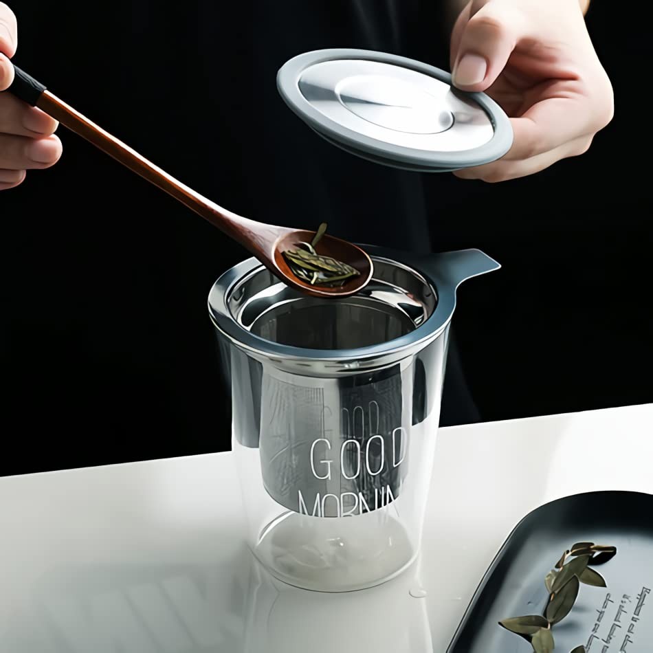 Tea Infuser, Extra Fine Mesh Tea Strainer with Silicone Lid, 304 Stainless St...