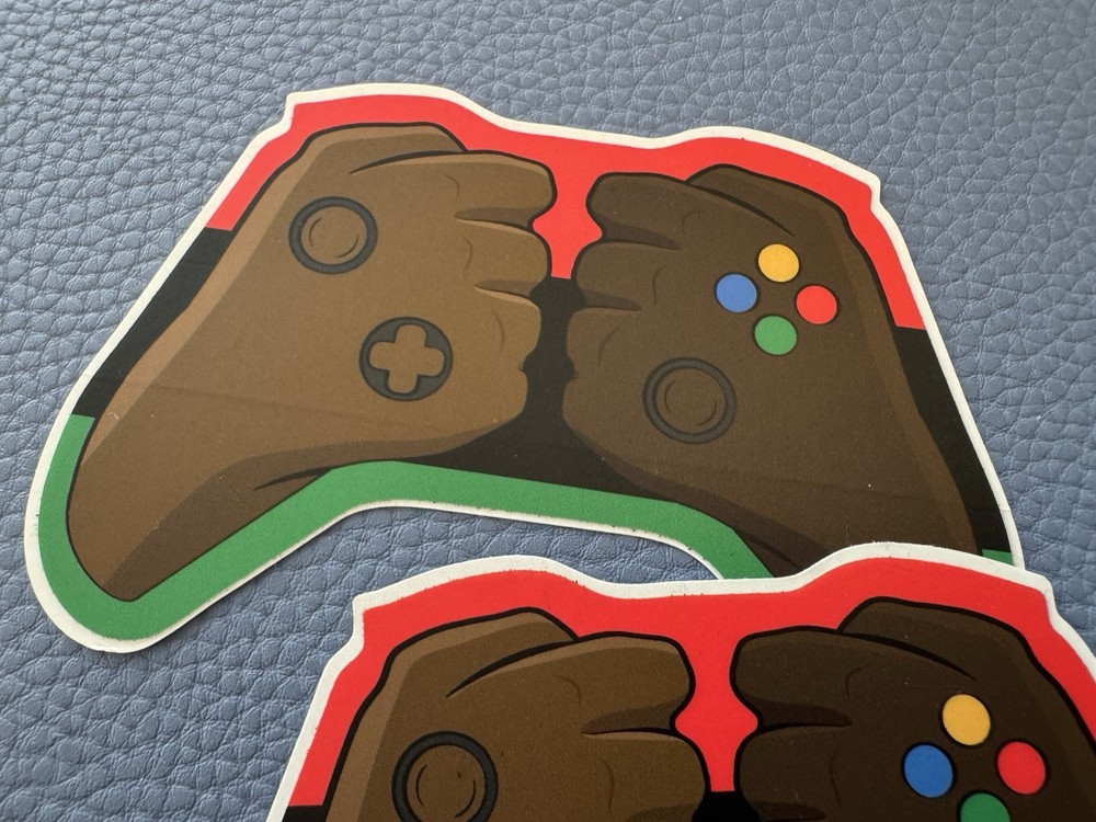 2 Promo Sticker Gaming Comics Collectible Tech Controller Hands Unique Design