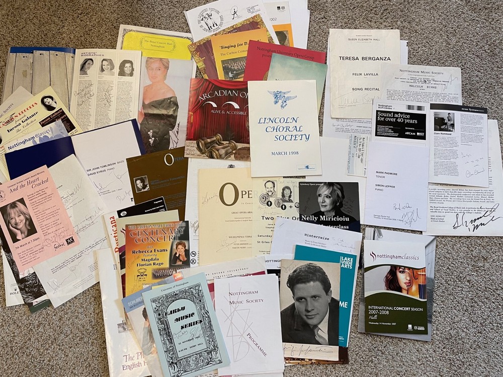 Lot of 48 Signed British OPERA & CLASSICAL Programs & Flyers / Autographed 2000s