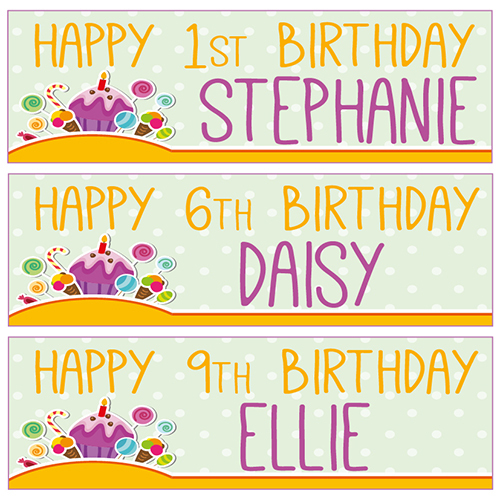 2 PERSONALISED BIRTHDAY BANNERS 1st 2nd 3rd 4th 5th 6th 7th 8th 9th 10th