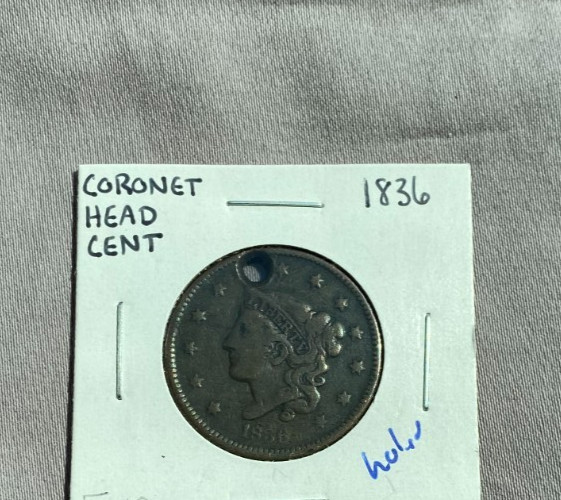 1836 Coronet Head Large Cent