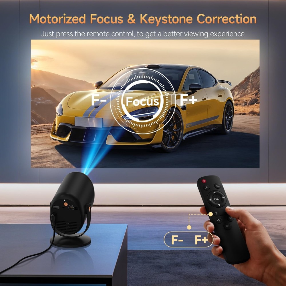 Mini Projector with WiFi and Bluetooth, Portable Projector Native 1080P Suppo...