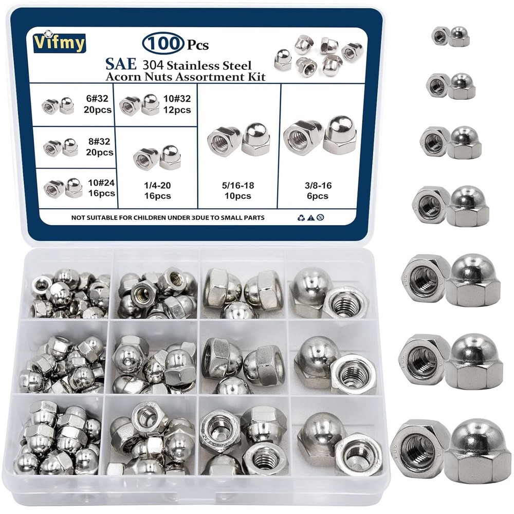 Stainless Steel Acorn Cap Nuts Kit