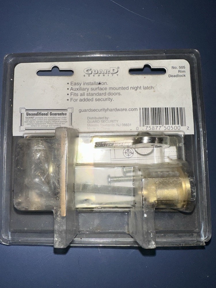Guard Security Rim Deadlock Solid Brass 1 Inch Bronze Finish 1 Pack