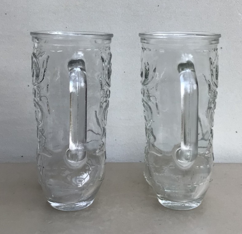2 Vintage COWBOY BOOT CANDY CONTAINER MUGS 6” Tall