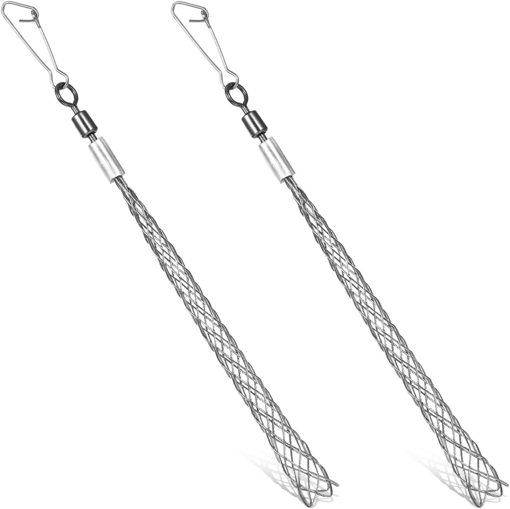 2 PCS 12 Inch Wire Pulling Grip Mesh Cable Sock