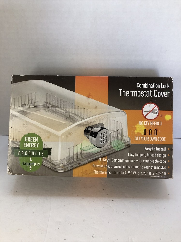 StatGuardPlus Universal Thermostat Guard Clear with Changeable Code Lock