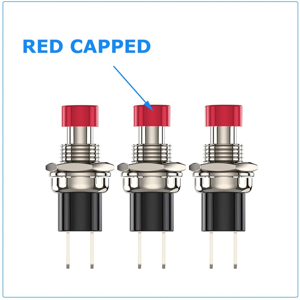 4 Pack SPST Normally Open Momentary Push Button Switch Red