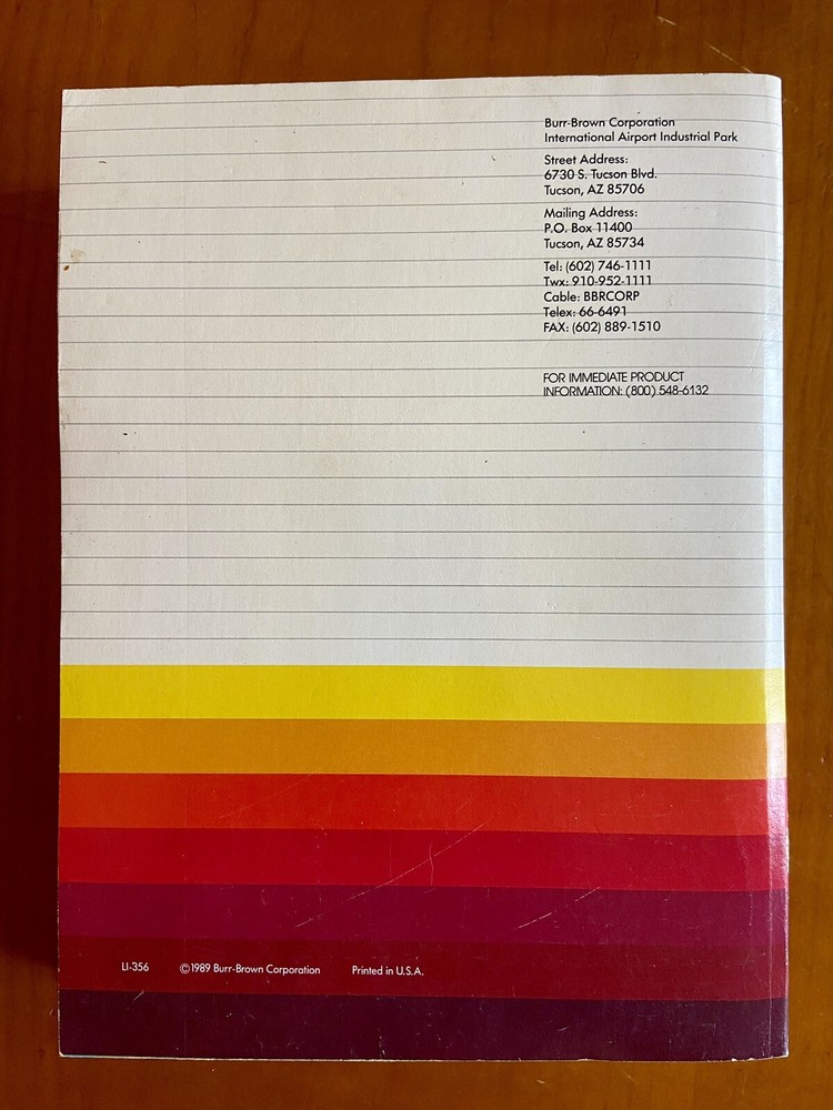 Burr-Brown Integrated Circuits Data Book Volume 33 ~ 1989 Electronics Chips IC's