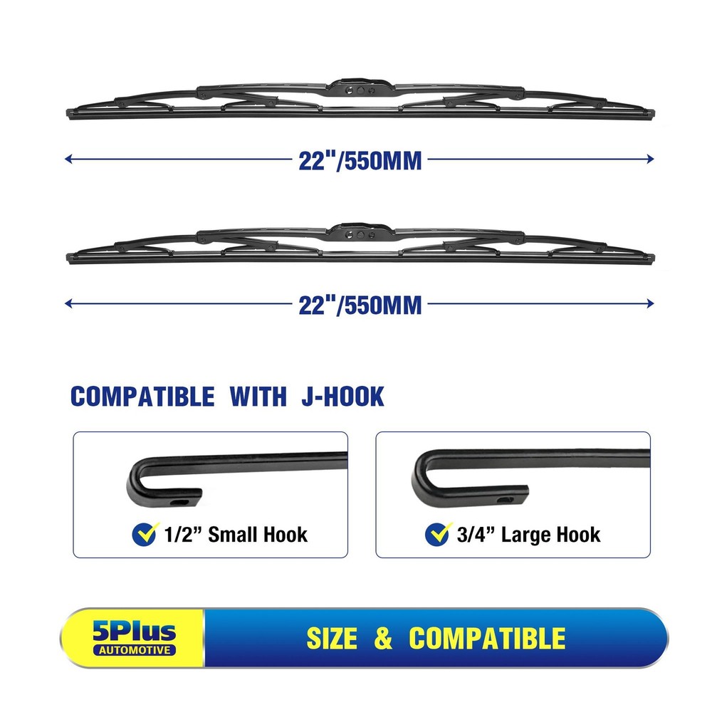 Dodge Ram 1500 Windshield Wipers 22" - 5 Pack Replacement for 2010-2023