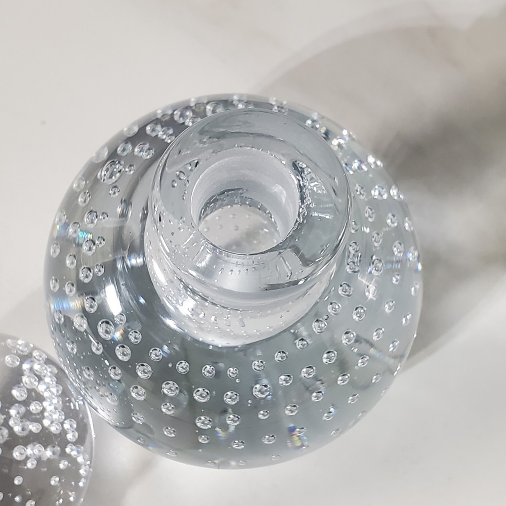 Irice Glass Perfume Bottle with Stopper Controlled Bubble Design Empty
