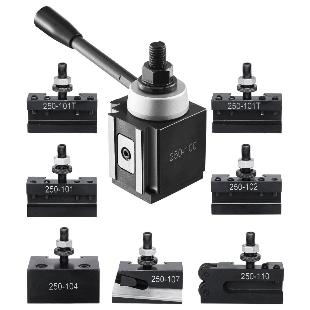 8pc Quick Change Tool Post Set for 6-12 Inch Lathe Holders