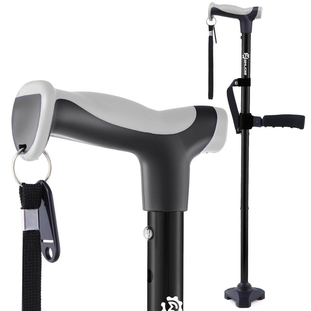 Adjustable Walking Cane for Women & Men for Stability, Self Standing Cane wit...