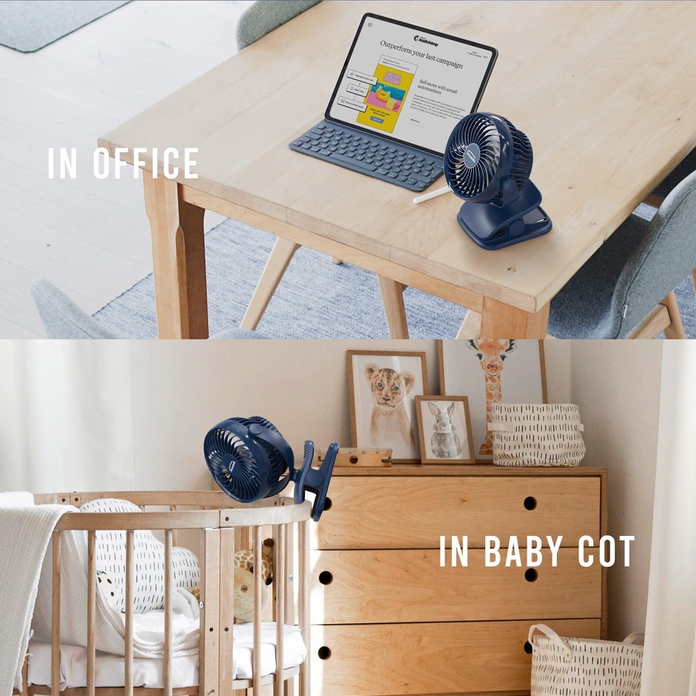 AA Battery Powered Clip on Fan with Aromatic Function,4 Speeds Battery Operat...