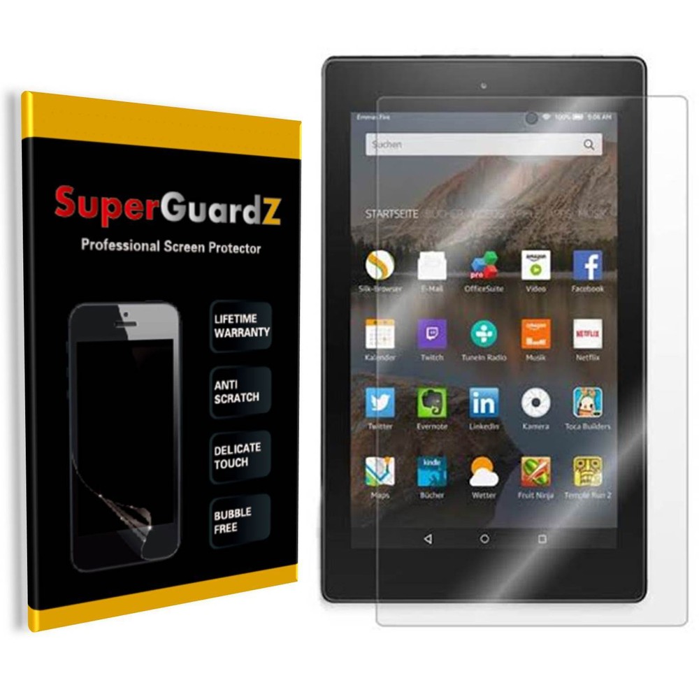 3X SuperGuardZ Clear Screen Protector Shield For Amazon Fire HD 8 (2015 & 2016)