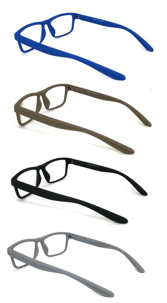 1 or 2 Pair Men Women Retro Square Rubberized Frame Reading Glasses Spring Hinge