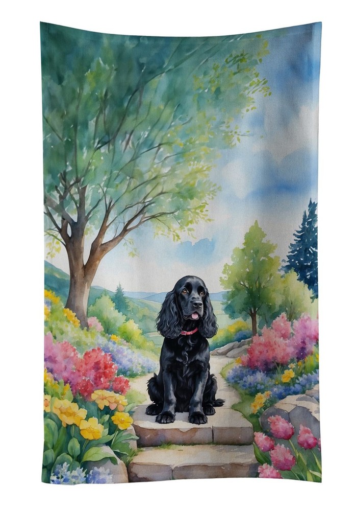 Cocker Spaniel Spring Path Kitchen Towel Dish Cloths Guest Hand Towel