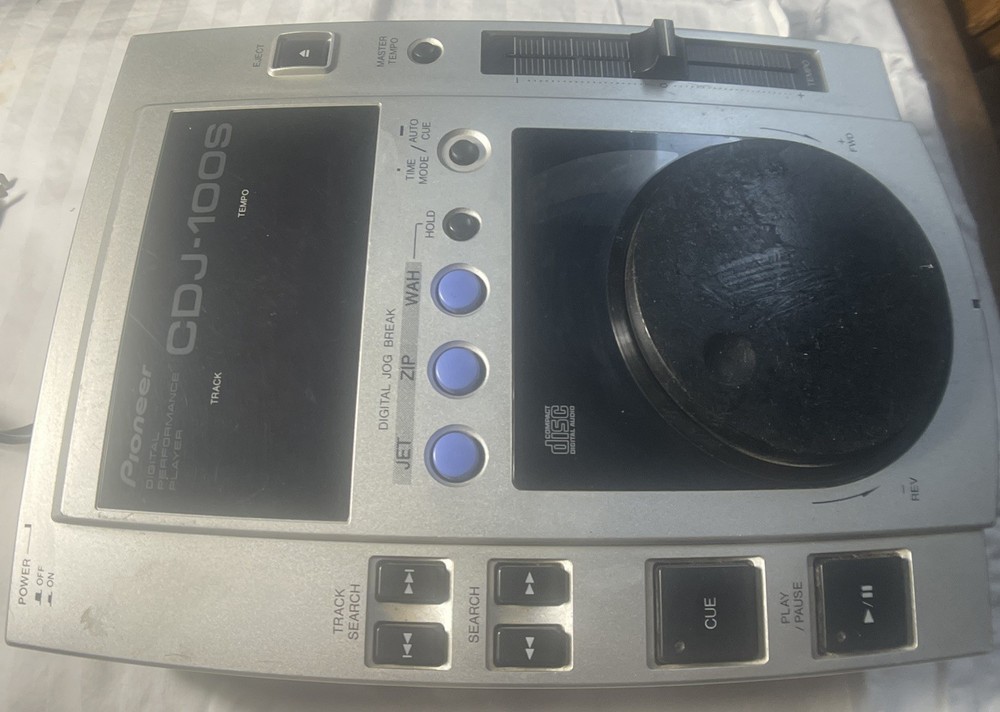 Pioneer DJ CDJ-100 Silver Turntable Deck.