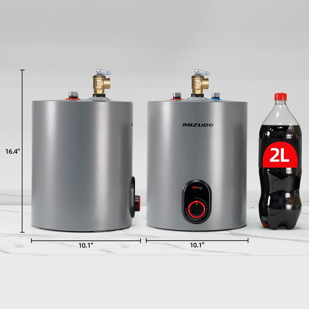 MIZUDO Electric Mini Tank Water Heater 1.5 Gallon Compact Storage Hot Water Heat
